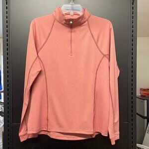 Ovation Quarter Zip Long Sleeve Sun Shirt, Rose/Warm Earth, X-Large, Equestrian